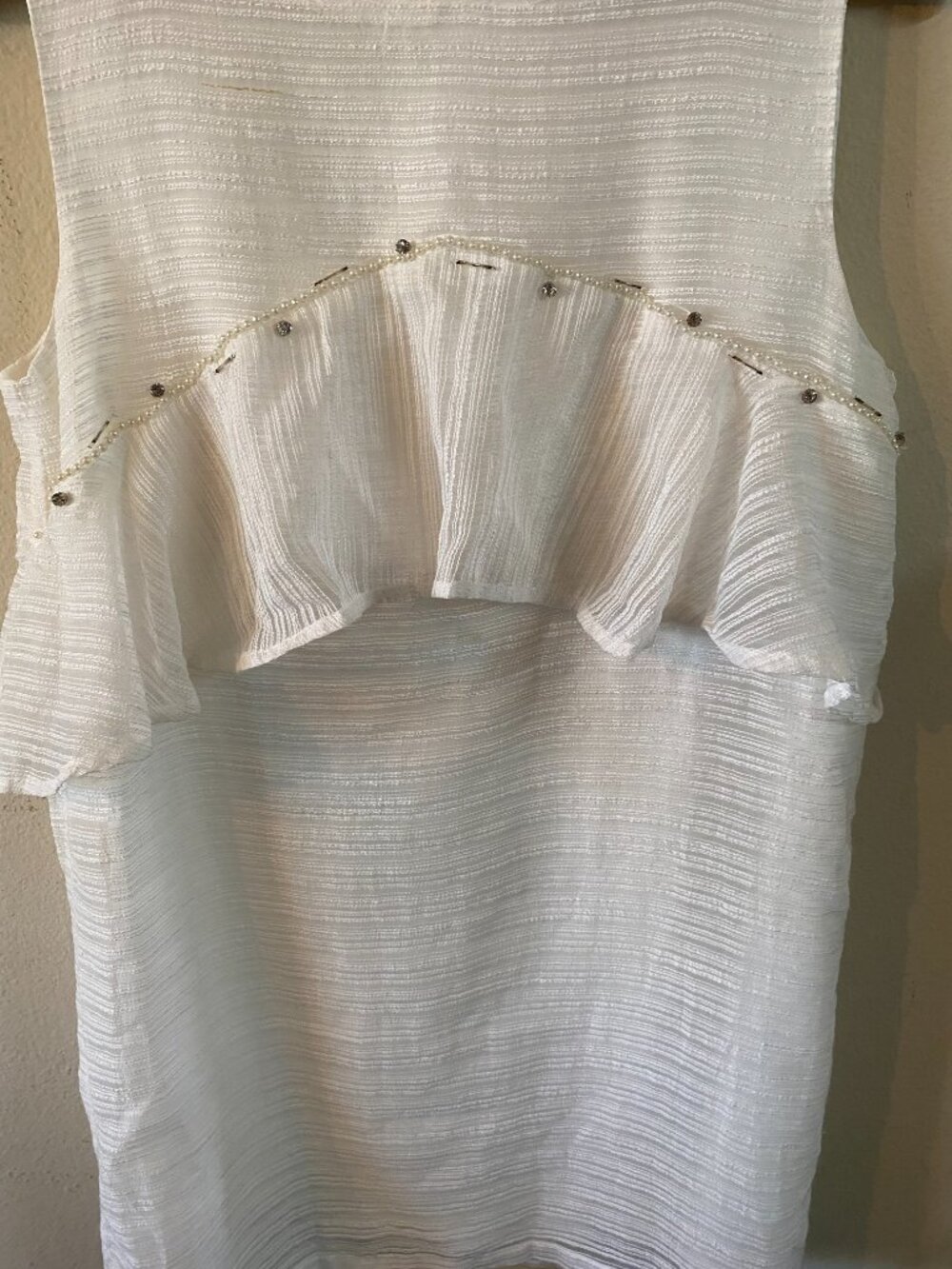 PALGLG LARGE WHITE SLEEVELESS RUFFLE DRESS - Picture 2 of 5